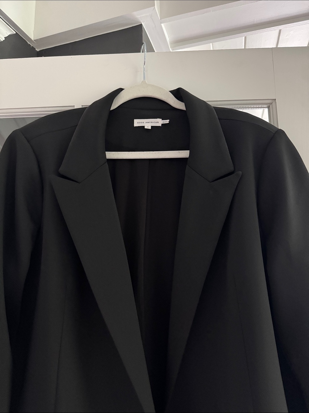 Good American SCUBA Black Oversized Tailored Blazer - Picture 3 of 4